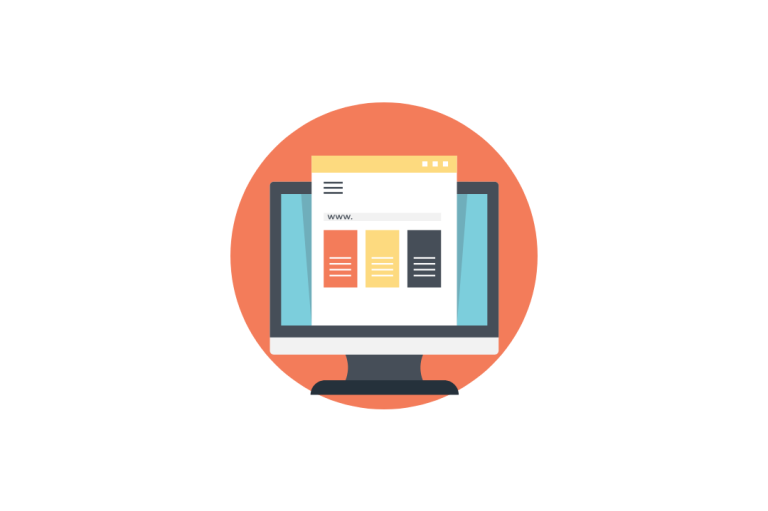 Image graphic of a computer portraying web hosting